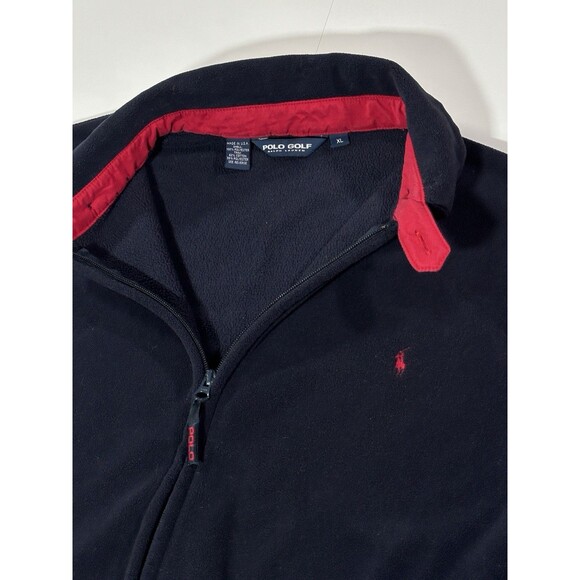 Vintage Polo Ralph Lauren Golf Fleece Jacket Men’s XL Blue Full Zip Loop 90s USA - Picture 5 of 8